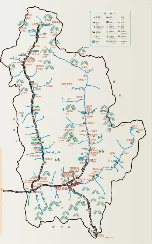 四姑娘山景区地图