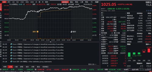 特斯拉股价走势图截取图