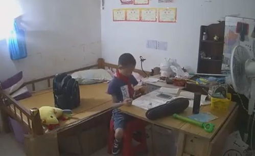 小男孩专注修理家电