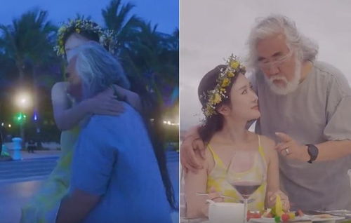 张纪中单手将女儿举过头顶