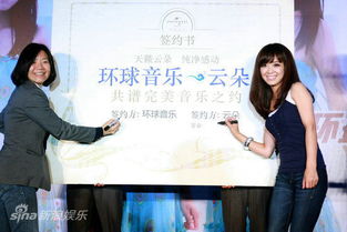 环球音乐签约仪式现场陶喆与其他艺人合影