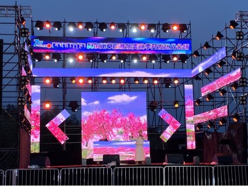 舞台灯光下歌手激情演出