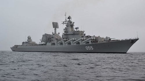 俄罗斯海军舰队在黑海航行画面