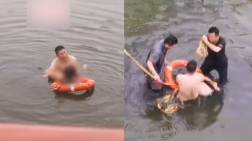 女大学生捡手机落水，幸得大姨英勇相救！