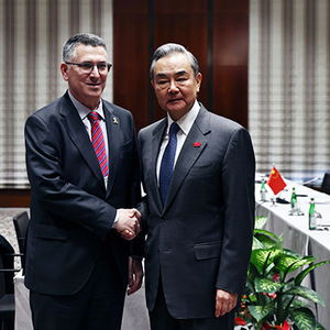 王毅会见以色列外长萨尔场景图