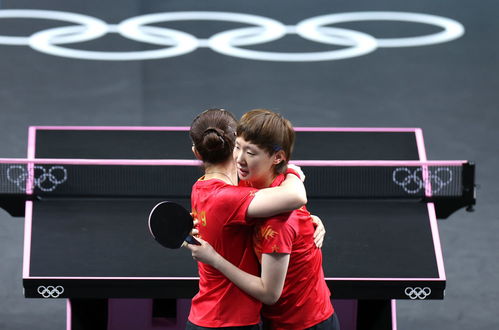 孙颖莎王曼昱获胜庆祝