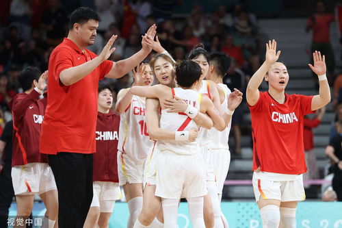 中国女篮球员庆祝得分场景