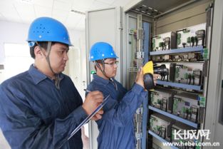 工作人员维护电网设备