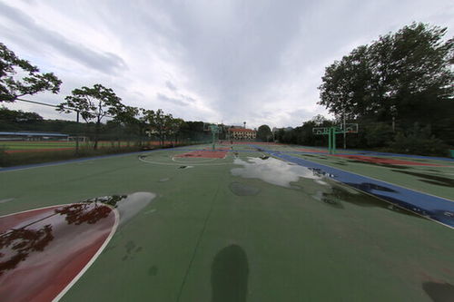 篮球场地的整体画面