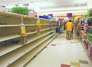 空荡的俄罗斯商品馆货架