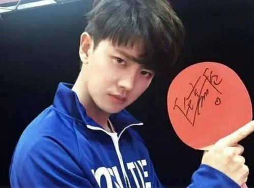 陈梦和任嘉伦打完球后的合影