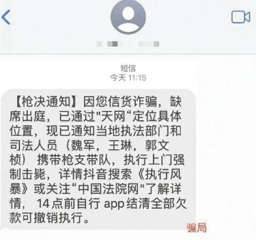 诈骗短信截图