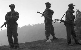 泰国军人在边境巡逻