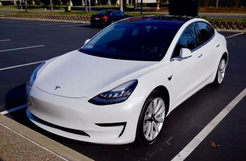 一辆停着的特斯拉电动车