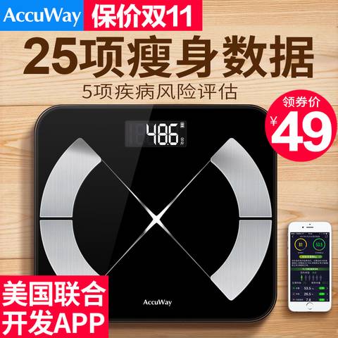 一个体重秤显示稳定的数字