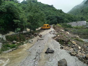 被洪水冲毁的道路