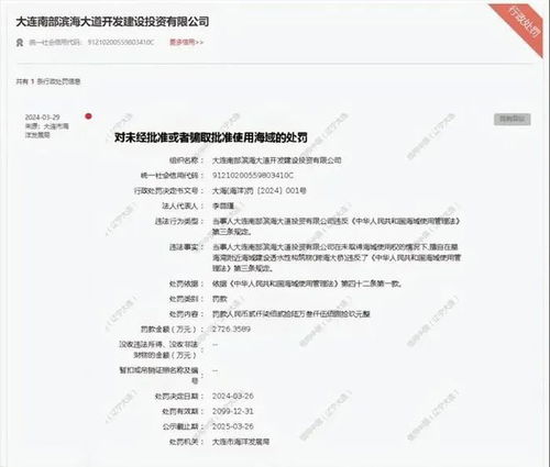 相关部门处罚公告截图