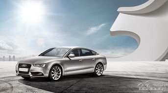 夜晚灯光下的奥迪A5L Sportback侧面