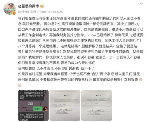 赵露思长文控诉截图