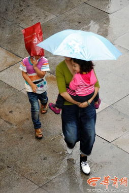市民打伞街头行走