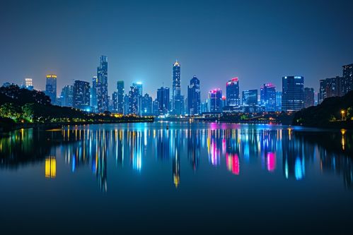 科技发展繁荣的城市夜景