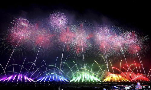 烟花组成的世运会标志