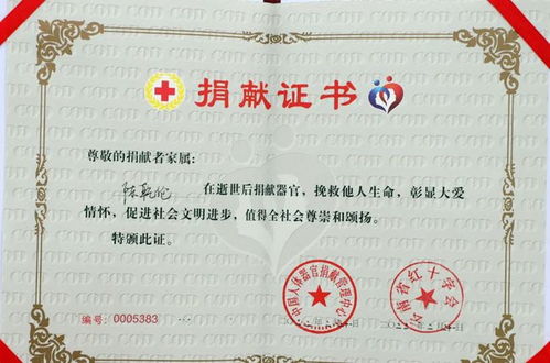 这是器官捐赠证书