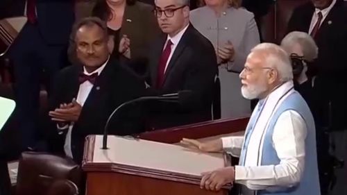 美印领导人会晤场景