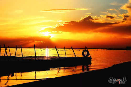 夕阳西下时的博斯腾湖