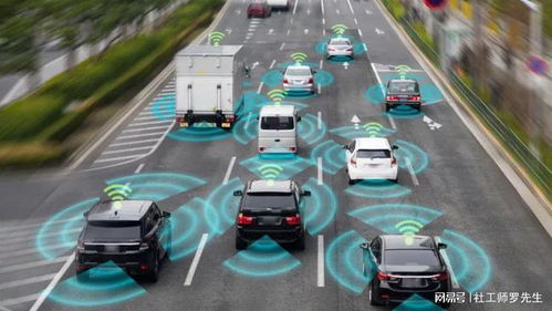 自动驾驶汽车在路上平稳行驶