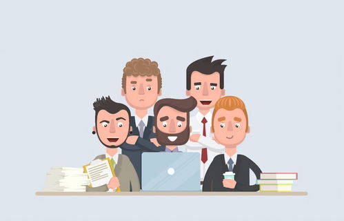 妖怪们在职场中忙碌的画面