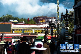 拉萨街头热闹的人群