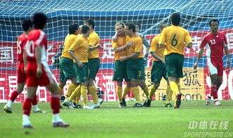 澳大利亚队员进球庆祝