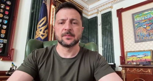 泽连斯基发表视频讲话画面图