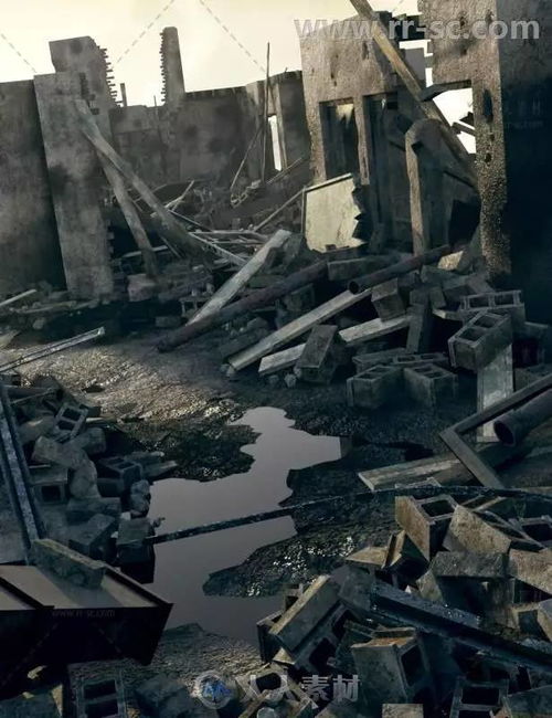 战争中的城市废墟
