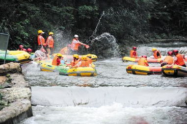 人们在树荫下乘凉