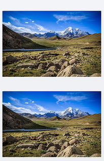 西藏的蓝天白云雪山草原