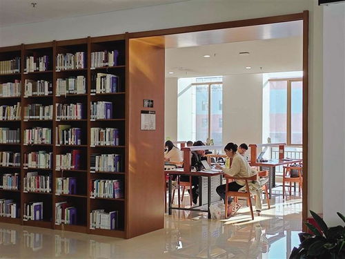 图书馆里认真学习的人们