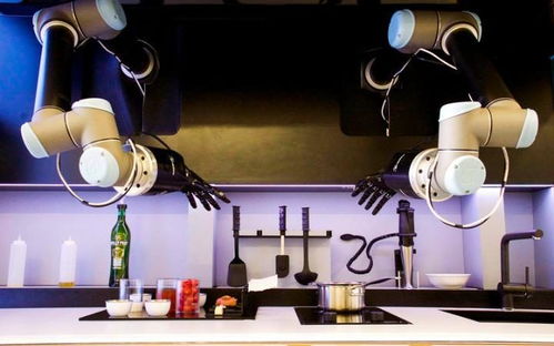 机器人望向美食