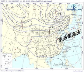 副高位置示意图