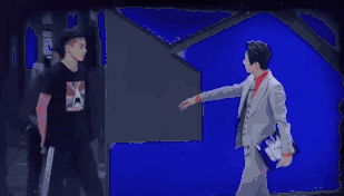 何炅与王鹤棣互动