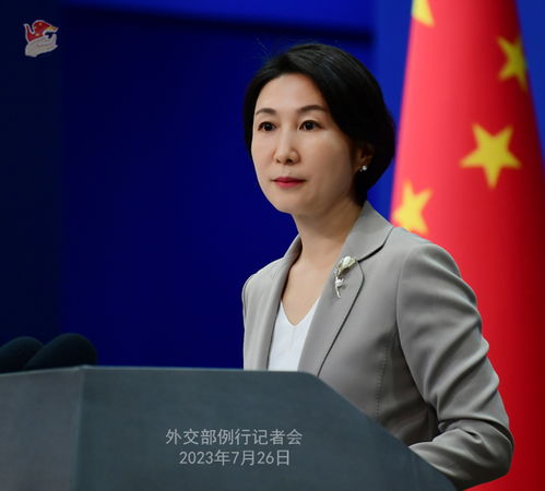 中国外交部发言人毛宁主持记者会场景
