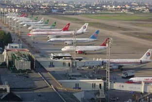 上海机场忙碌的画面