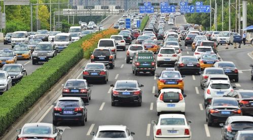 车展场馆外道路拥堵