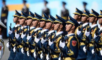 阅兵式上士兵整齐方阵