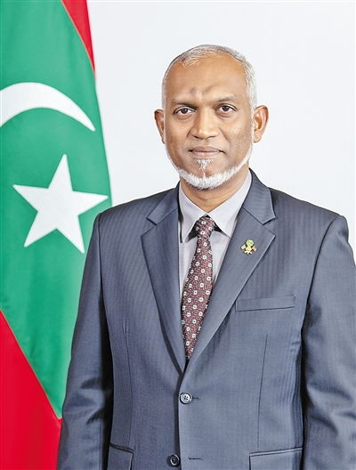 马尔代夫总统穆伊兹抵达北京首都国际机场