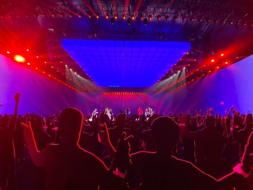 观众欣赏文艺晚会的场景