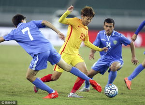 U22国足激烈拼抢画面