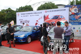 消费者在车展看车