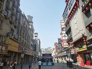 繁华的城市街道，店铺林立